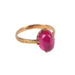 A SYNTHETIC RUBY RING