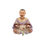 A MEISSEN STYLE GERMAN PORCELAIN NODDING CHINESE SEATED FIGURE, 19TH CENTURY