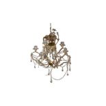 A LARGE FRENCH STYLE CAGE FORM CHANDELIER