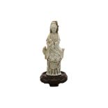 A LATE 19TH CENTURY CHINESE BLANC DE CHINE GUAN YIN