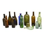 A COLLECTION OF GLASS BOTTLES, 18TH CENTURY AND LATER