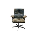 UNKNOWN (EUROPEAN); A GREEN LEATHER UPHOLSTERED OFFICE SWIVEL ARMCHAIR Preview: Colville Road