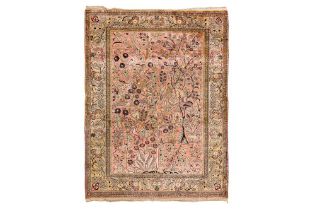 AN EXTREMELY FINE SILK QUM RUG, CENTRAL PERSIA