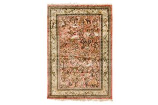 AN EXTREMELY FINE SILK QUM RUG, CENTRAL PERSIA