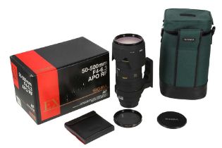A Sigma EX APO DG HSM 50-500MM f4-6.3 Zoom Lens, Canon EOS Fit.