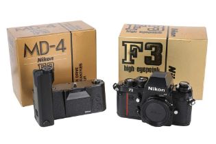 A Boxed Nikon F3HP (High Eyepoint) SLR Camera & a Boxed MD-4 Motordrive.