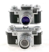 A Pair of Contax Rangefinder Cameras.