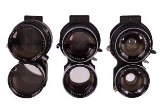 Three Mamiya TLR lenses.