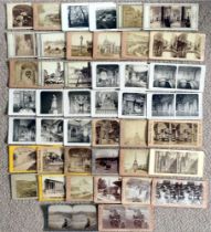 End Lot of Over 40 Word-Wide Stereo View Cards.