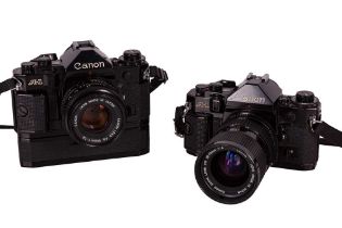 A pair of Canon A1 cameras.