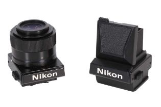 A pair of Nikon interchangeable prisms.