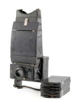 A Houghton’s Ltd. Ensign Model D Quarter Plate Folding Reflex Camera.