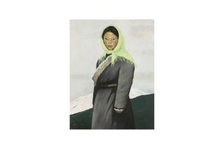 LIU HAIMING 劉海明 (b. 1954) Portrait of a Tibetan Girl 高原