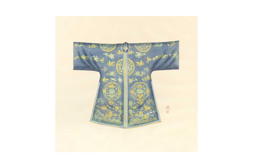 A SET OF EIGHT CHINESE PAINTINGS OF ROBES 晚清 水粉繪吉服袍一組五件 - Image 5 of 31