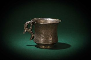 A CHINESE SILVER CUP 唐 銀鏨鳥獸紋盃