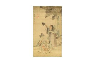 YANG YINGXUAN 楊應選 (Chinese, 1853-1929) Sage and boys 仙人童子像