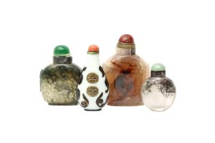 FOUR CHINESE SNUFF BOTTLES 清 鼻煙壺四件