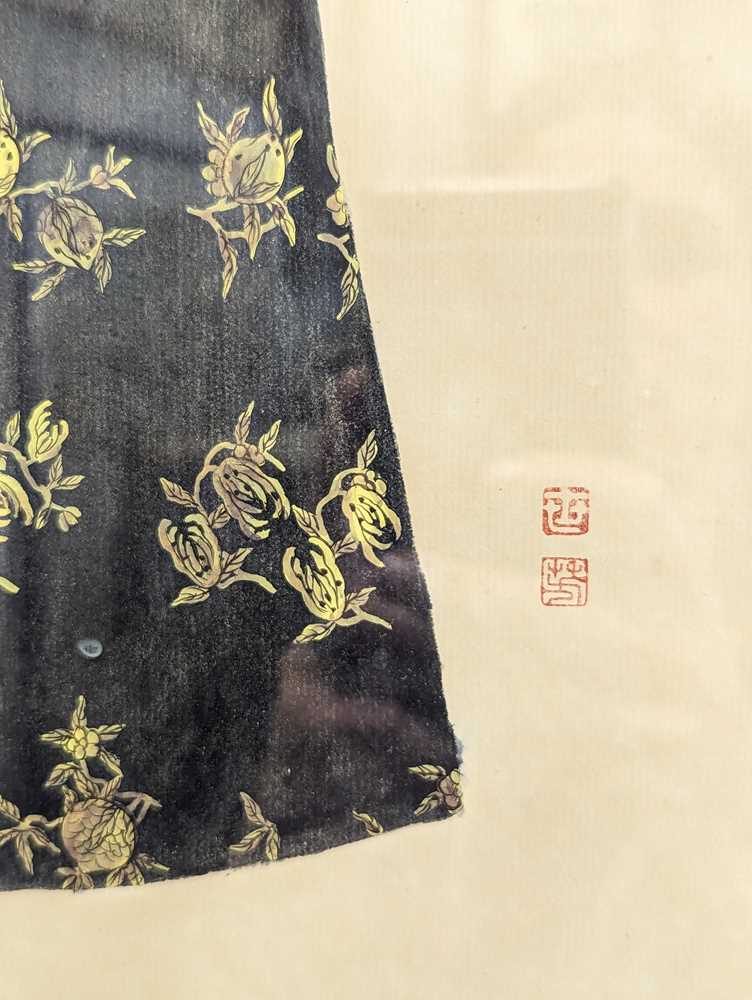 A SET OF EIGHT CHINESE PAINTINGS OF ROBES 晚清 水粉繪吉服袍一組五件 - Image 15 of 31