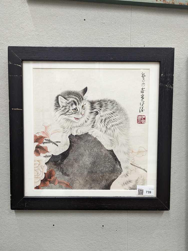 ATTRIBUTED TO CHEN ZENGSHENG (b. 1941) 陳增勝（款） Cat 貓 - Image 3 of 9