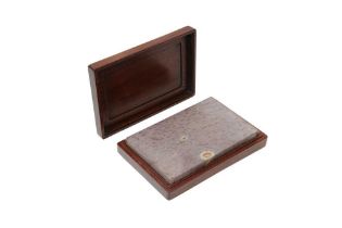 A CHINESE DUAN INKSTONE AND HARDWOOD BOX 清十九世紀 端石硯台帶盒