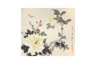 ZHOU QIANQIU 周千秋 (1910-2006) AND LIANG CANYING 梁粲纓 (1921-2005) Flowers and butterflies 花蝶圖