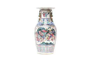 A CHINESE FAMILLE-ROSE BALUSTER VASE 清十九世紀 粉彩人物故事圖紋瓶