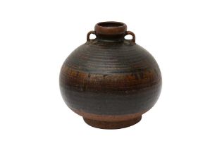 A THAI SAWANKHALOK BROWN-GLAZED JAR