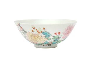 A CHINESE FAMILLE-ROSE 'BLOSSOMS' BOWL 粉彩繪牡丹紋盌 《大清雍正年製》款