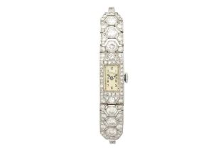 ASPREY. AN ART DECO DIAMOND COCKTAIL WATCH