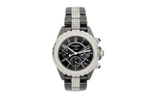 CHANEL J12 CHRONOGRAPH DIAMOND BRACELET WATCH