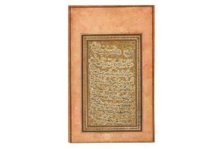 A LOOSE MURAQQA' ALBUM PAGE OF SHIKASTEH NASTA'LIQ CALLIGRAPHY Zand Iran, dated 1180 AH (1766 - 1767