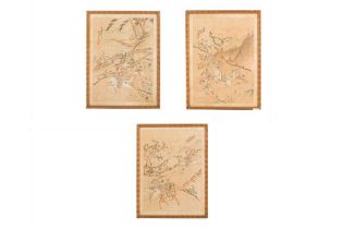 A SET OF THREE CHINESE PAINTINGS, 20TH CENTURY