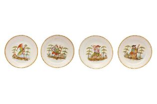 A SET OF FOUR ITALIAN MAJOLICA CHARGERS