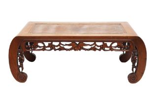 A CHINESE WOOD LOW TABLE