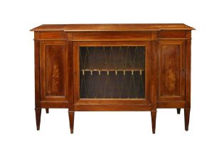 A MAHOGANY BREAKFRONT SIDEBOARD