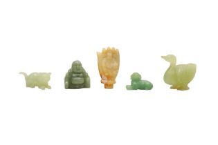 A GROUP CHINESE OF JADE CARVINGS