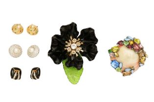 A GROUP OF SIGNED COSTUME JEWELLERY