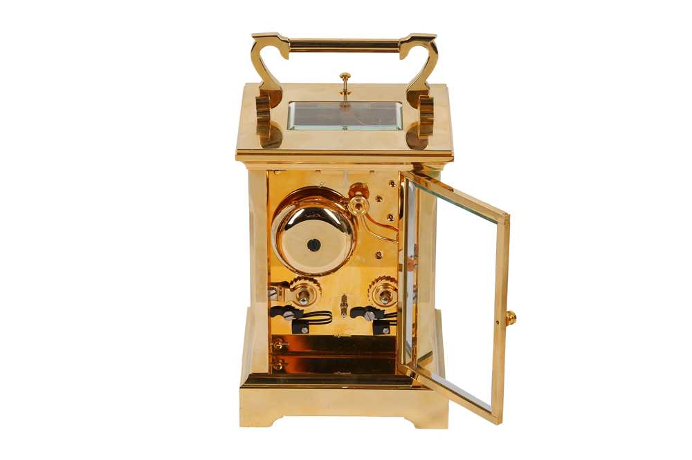 A BRASS ANGELUS REPEATER CARRIAGE CLOCK - Image 2 of 5