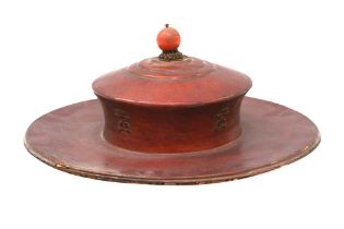 A TIBETAN MONK'S RIDING HAT, TSETOP