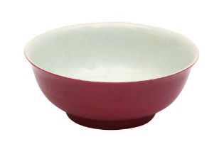 A CHINESE FAMILLE-ROSE RUBY-GLAZED BOWL