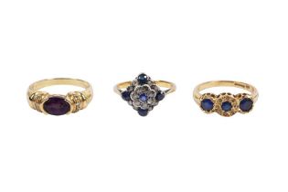 A GROUP OF THREE GEM-SET RINGS