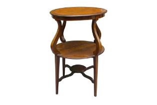 A 19TH CENTURY ROSEWOOD TWO TIER SIDE TABLE