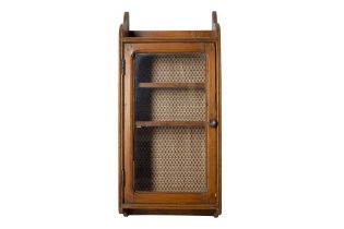 A FRUITWOOD HANGING CABINET