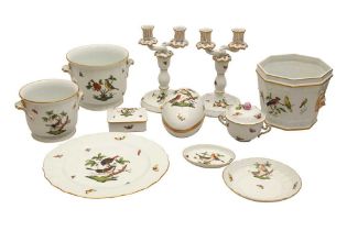 A COLLECTION OF HEREND ROTHSCHILD PATTERN PORCELAIN ITEMS