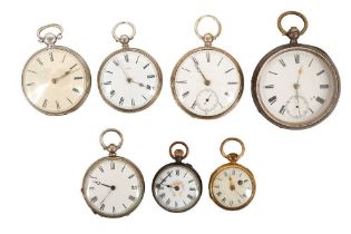 A COLLECTION OF SEVEN POCKET WATCHES