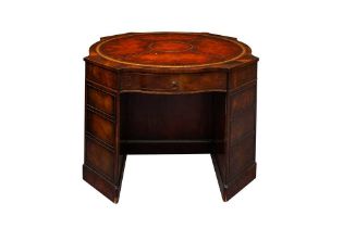 A GEORGE III STYLE MAHOGANY PARTNER'S DESK/LIBRARY TABLE, WEIMAN TABLES, HEIRLOOM QUALITY, USA