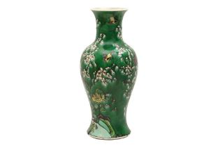 A CHINESE FAMILLE-VERTE 'BIRDS AND PRUNUS' VASE