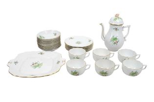 A HEREND ROSEHIP PATTERN PORCELAIN COFFEE SET