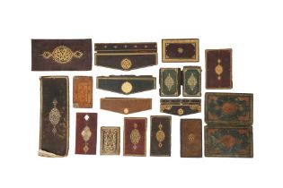 SIXTEEN ISLAMIC TOOLED AND GILT LEATHER BOOK COVERS Ottoman Turkey, Iran, and India, 17th - 18th cen