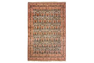 A FINE PART SILK VERAMIN RUG, NORTH PERSIA